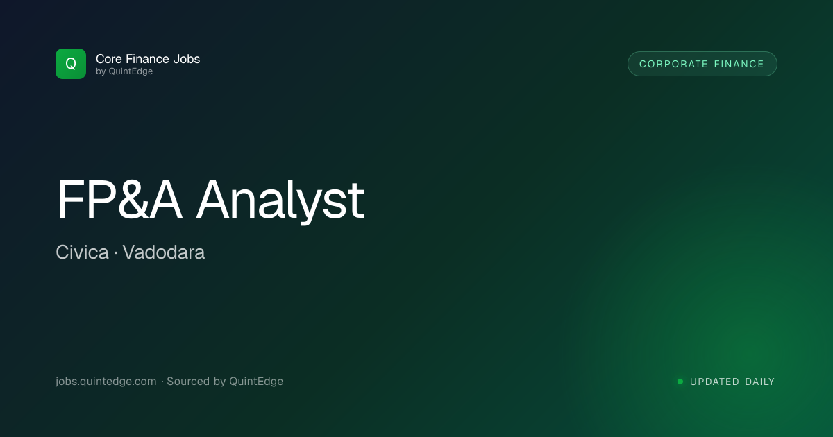 FP&A Analyst at Civica | Core Finance Jobs India